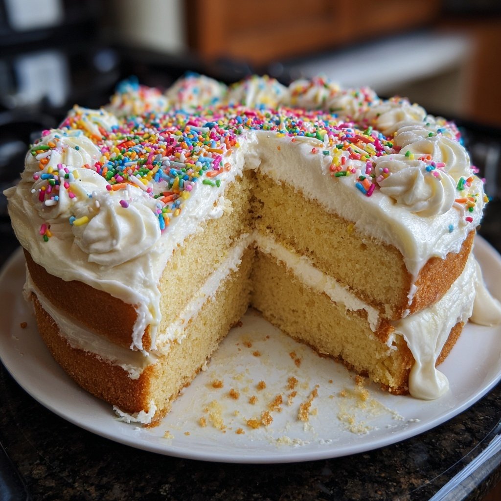 Classic Vanilla Birthday Cake