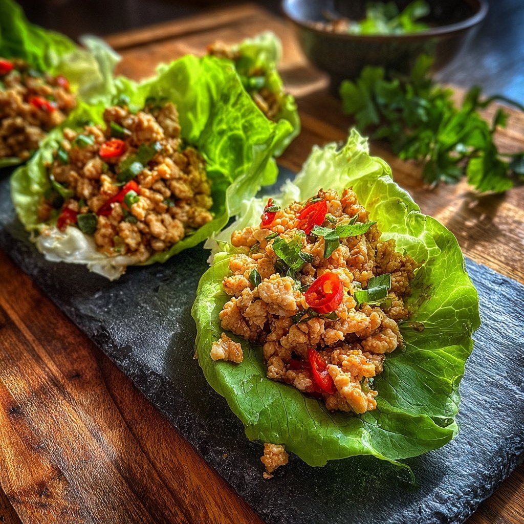 Ground Chicken Lettuce Wraps