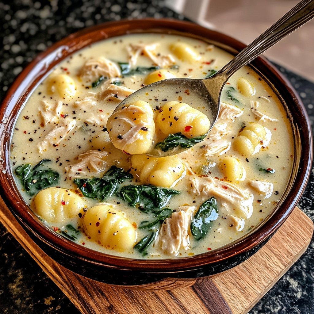 Spicy Crockpot Chicken Gnocchi Soup