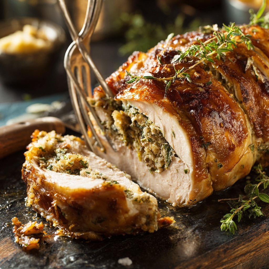 Seasonal & Festive Thanksgiving Herb Stuffed Turkey