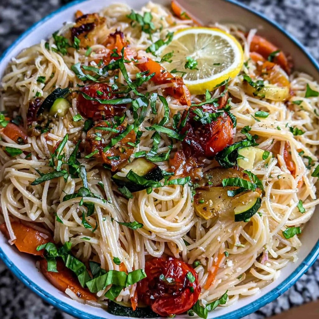 Angel Hair Pasta Primavera With Lemon