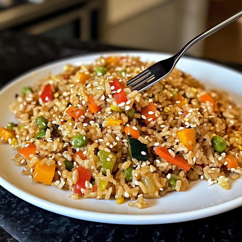 Simple Veggie Fried Rice Lunch