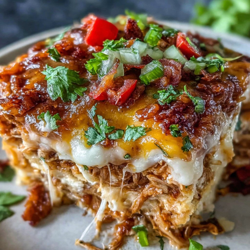 Shredded Chicken Nacho Casserole