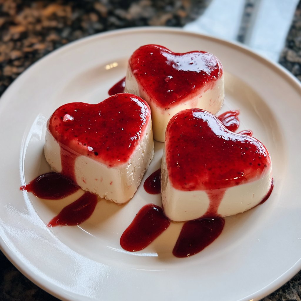 Raspberry Panna Cotta Hearts