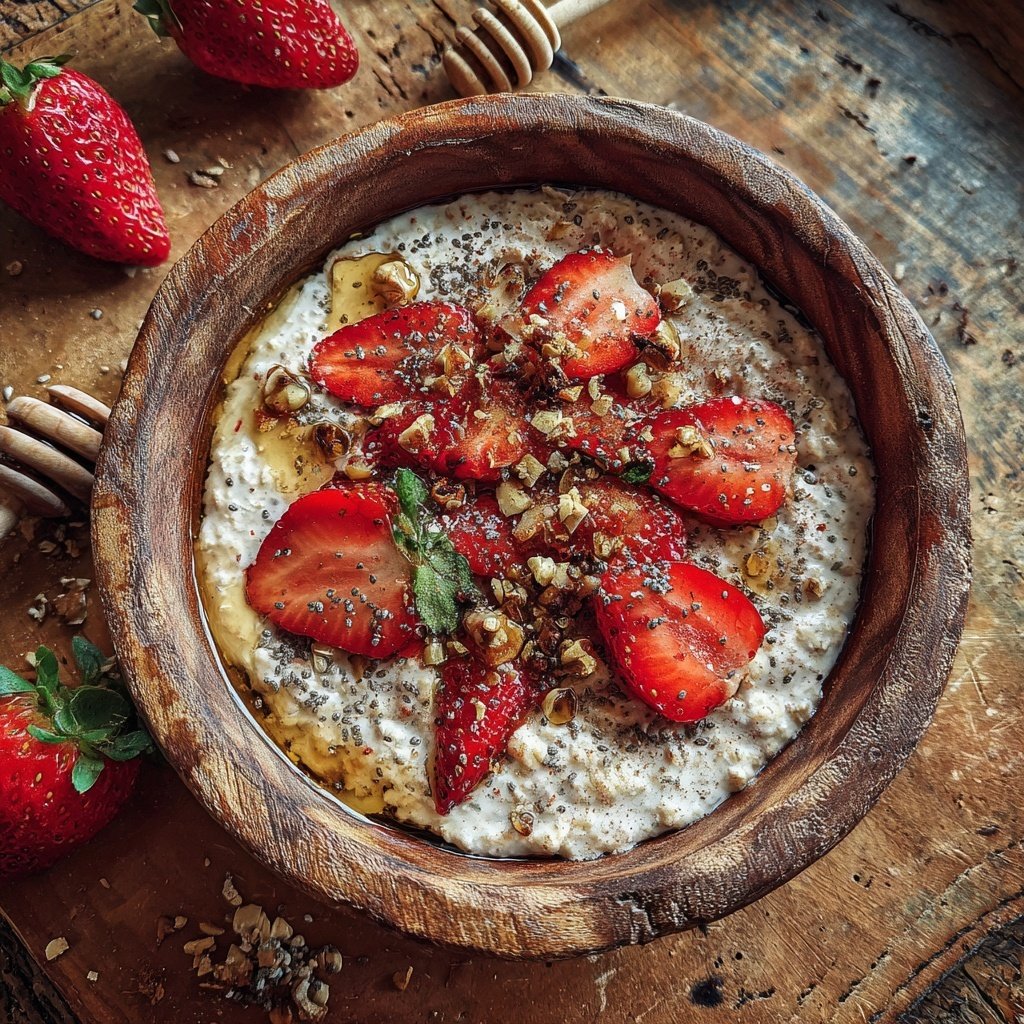 Strawberry Cheesecake Oats With Chia